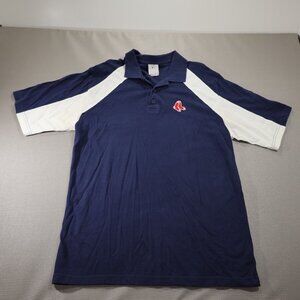 Boston Redsox Mens Size L Large Polo Navy Blue Genuine MLB Merchendise Shirt